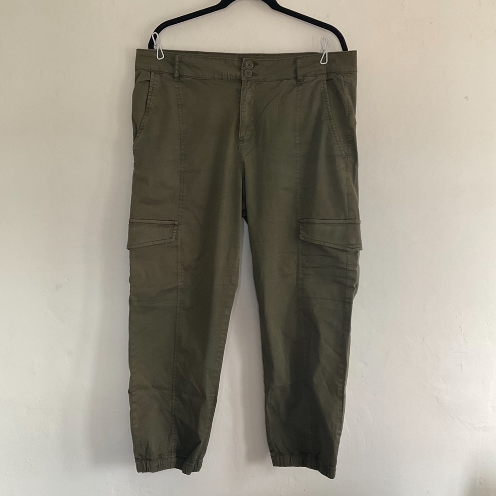Sanctuary‎ Rebel Cotton Olive Cargo Joggers Ankle Cinch Pants Utility Sz 34